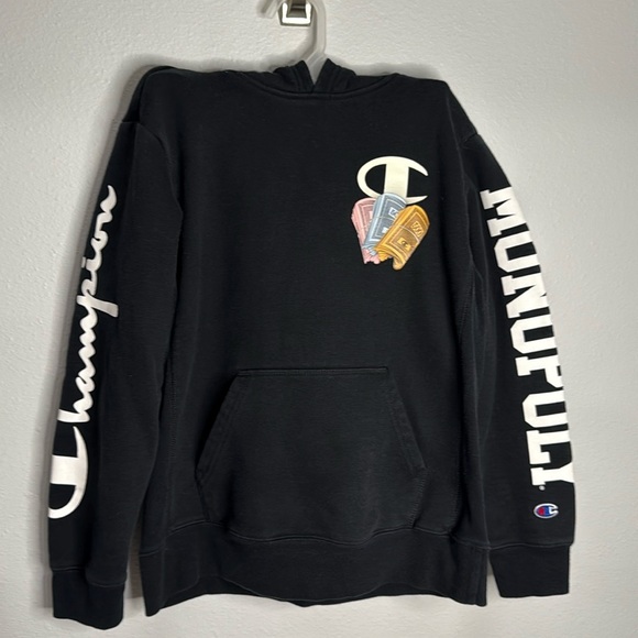 Champion X Hasbro Monopoly Supreme Black Hoodie RARE!!  Boys Size: Medium - Picture 1 of 8